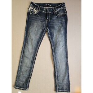 Amethyst Women's Junior Blue Jeans, Size 11, Low Rise, Straight Fit